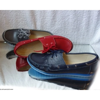 BnW Szare Mokasyny ze skóry licowej 37